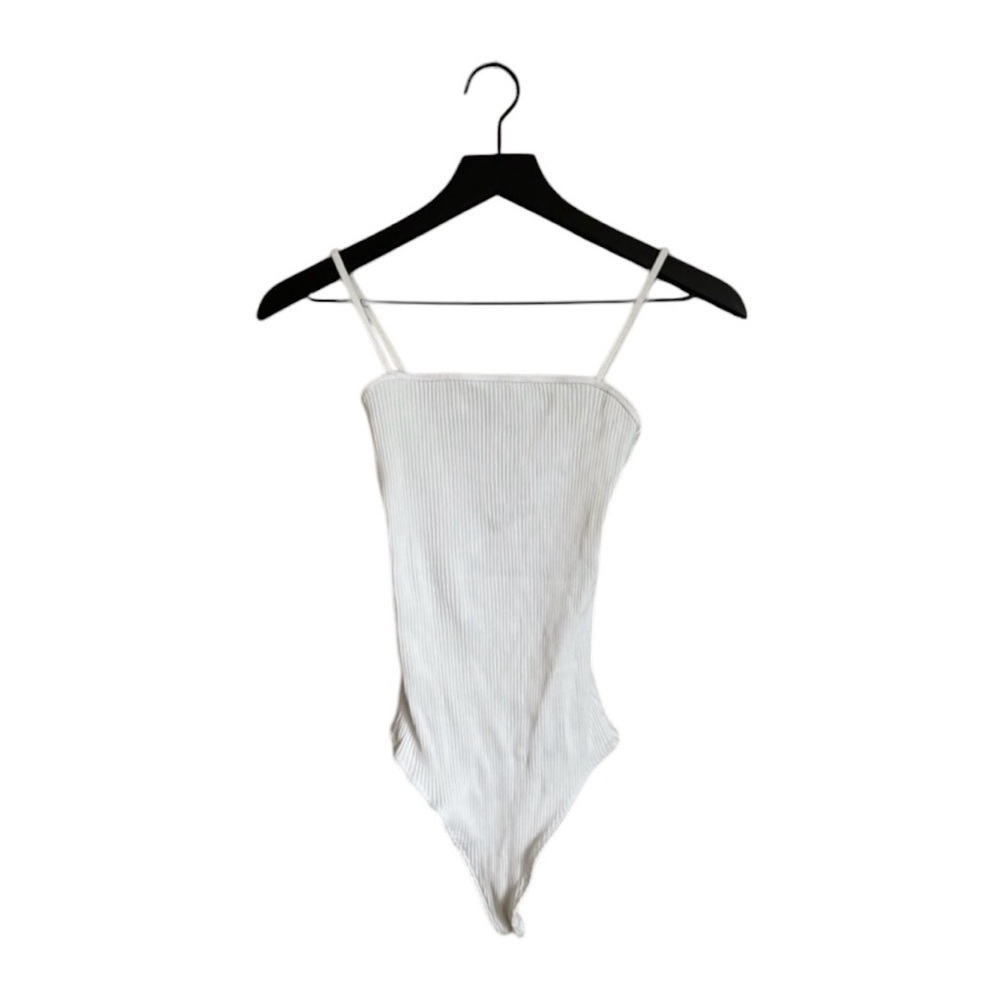 ARITZIA WILFRED FREE Jamie Ribbed Tank Bodysuit in White